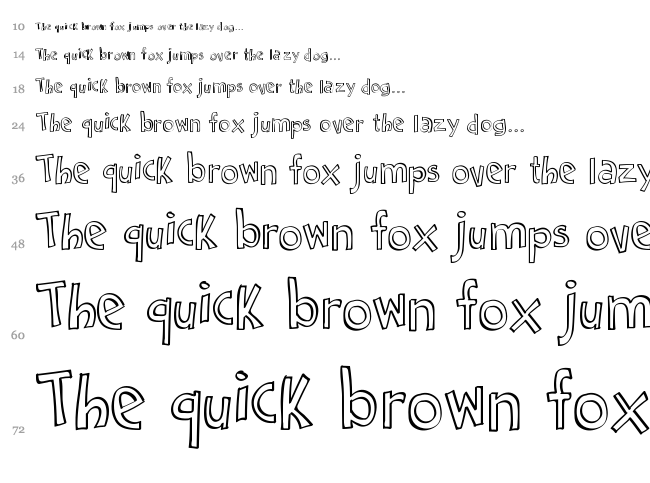 Cartoon 2 Package font waterfall